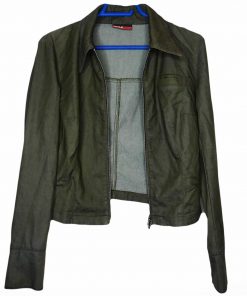 Veste En Jean-Couleur Militaire-Marque ZNJEAN-Qualité VIscose-Pour Femme-Taille De 36 à 38-Style Jean Léger-Ref:DEC12016