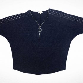 Pull-Couleur Bleue-Marque VERSIA-Qualité Polyester-Pour Femme-Taille M-Style Normal-Ref:DEC202113001
