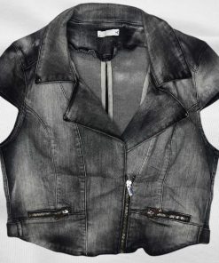 Gilet En Jean-Couleur Grise-Marque SUPERTRASH-Qualité Coton-Pour Homme et Femme-Taille 40-Style Moderne-Ref:DEC202113012