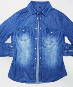 Chemise En Jean-Couleur Bleue-Marque AUTRES-Qualité 100%Coton-Pour Femme-Taille S-Style Jean Léger-Ref:DEC202113034