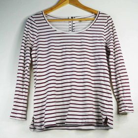 Pull-Couleur Blanche Rayée-Marque SFERA-Qualité Coton-Pour Femme-Taille 36 // 38-Style Boudi-Ref:1050071