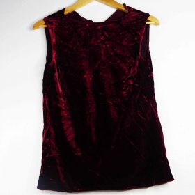 Débardeur-Couleur Bordeaux-Marque MARKS & SPENCER-Qualité Viscose-Pour Femme-Taille 38-Style Velour-Ref:1050113
