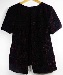 Burnous-Couleur Noire Bordeaux-Marque AUTRES-Qualité Coton-Pour Femme-Taille 42-Style Brillant-Ref:1050125