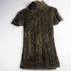 Pull-Couleur Taupe-Marque DOMBI-Qualité 100%Acrylique-Pour Femme-Taille 34 // XS-Style Col monté-Ref:1050137