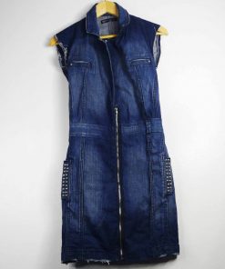 Robe En Jean-Couleur Bleue-Marque SERGE BLANCO JEANS-Qualité Coton-Pour Femme-Taille 36-Style Sans Manches-Ref:1050467