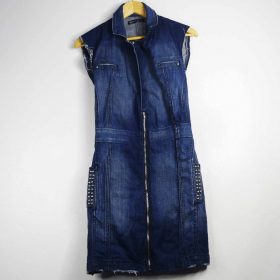 Robe En Jean-Couleur Bleue-Marque SERGE BLANCO JEANS-Qualité Coton-Pour Femme-Taille 36-Style Sans Manches-Ref:1050467