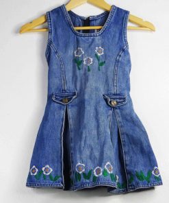 Robe En Jean-Couleur Bleue-Marque AUTRES-Qualité 100%Coton-Pour Enfant-Taille 2 ans-Style Vintage-Ref:1050479