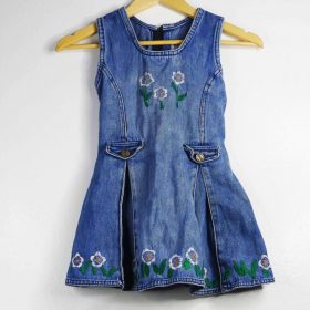 Robe En Jean-Couleur Bleue-Marque AUTRES-Qualité 100%Coton-Pour Enfant-Taille 2 ans-Style Vintage-Ref:1050479
