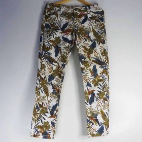Pantalon En Jean-Couleur Multicolore-Marque ZARA-Qualité 100%Coton-Pour Homme et Femme-Taille 38-Style Hawaïen-Ref:1050604