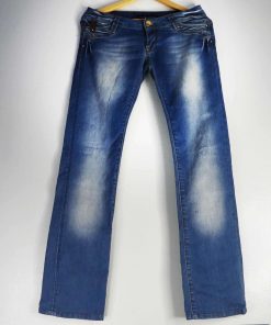 Pantalon En Jean-Couleur Bleue-Marque RALPH LAUREN-Qualité Coton-Pour Femme-Taille 36-Style Droit-Ref:1050608