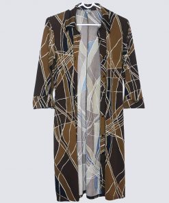 Chemise-Couleur Café et Noire-Marque NAF NAF-Qualité Polyester-Pour Femme-Taille M-Style Chemise Longue-Ref:S001