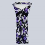 Robe-Couleur Blanche et Violette-Qualité Coton-Pour Femme-Taille 38-Style Soirée-Ref:S006