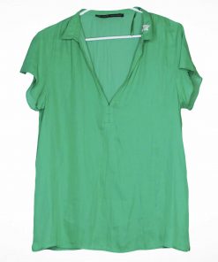Sans Manche-Couleur Verte-Marque ZARA-Qualité Polyester-Pour Femme-Taille M-Style Transparent-Ref:S040