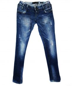 Pantalon En Jean-Couleur Bleue-Marque SIMPLY CHIC-Qualité Coton-Pour Femme-Taille M/38-Style Boulot-Ref:S076
