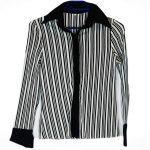Chemise-Couleur Blanche et Noire-Marque AUTRES-Qualité Polyester-Pour Femme-Taille 38-Style Boulot-Ref:S102