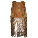 Gilet-Couleur Café-Marque AUTRES-Qualité Coton-Pour Femme-Taille Standard-Style Cowgirl-Ref:S143