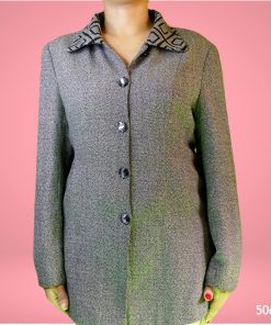 Veste-Couleur Grise-Marque LANFUQIAO-Qualité Coton-Pour Femme-Taille De 42 à 44-Style Boulot-Ref:DEC0206