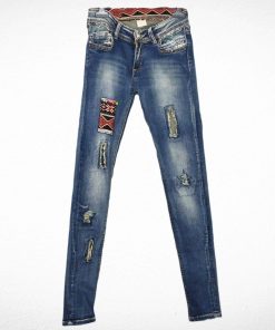 Pantalon En Jean-Couleur Bleue-Marque LIN JIAN SONG-Qualité Coton-Pour Femme-Taille 32-Style AFRICA-Ref:000045