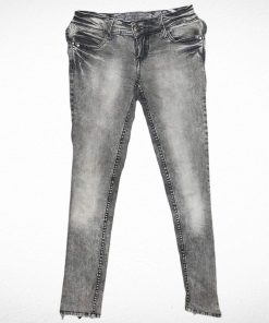 Pantalon En Jean-Couleur Gris-Marque STRADIVARIUS-Qualité Coton-Pour Femme-Taille 36-Style Moderne-Ref:000032