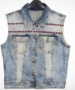 Veste En Jean-Couleur Bleue-Marque NAF NAF-Qualité Coton-Pour Femme-Taille Standard-Style Normal-Ref:000008
