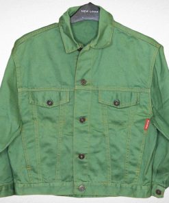 Veste En Jean-Couleur Verte-Marque PISTACHIO-Qualité Coton-Pour Enfant-Taille "8 ans"-Style Moderne-Ref:000040
