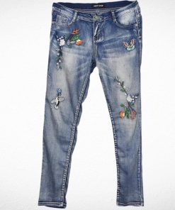 Pantalon En Jean-Couleur Bleue-Marque HAPPY STAR-Qualité Coton-Pour Femme-Taille 38-Style Moderne-Ref:000034
