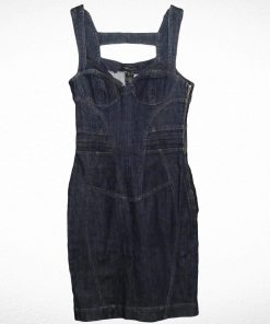 Salopette En Jean-Couleur Noire-Marque MANGO-Qualité Coton-Pour Femme-Taille M-Style Tendance-Ref:000018
