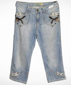 Pantalon En Jean-Couleur Bleue-Marque SHERIFF-Qualité Coton-Pour Femme-Taille Standard-Style Tendance-Ref:000021