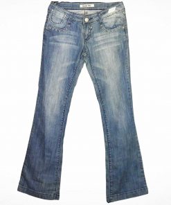 Pantalon En Jean-Couleur Bleue-Marque SK-Qualité Coton-Pour Femme-Taille L-Style Vintage-Ref:000062
