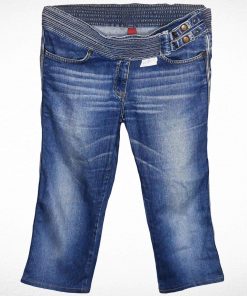 Trois-Quart En Jean-Couleur Bleue-Marque H&M-Qualité Coton-Pour Femme-Taille 38-Style Tendance-Ref:000029