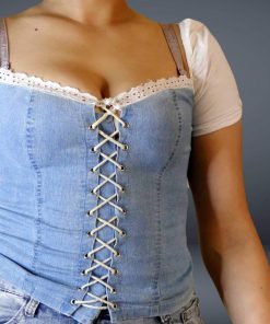 Chemise En Jean-Couleur Bleue-Marque AUTRES-Qualité 100%Coton-Pour Femme-Taille L-Style Vintage-Ref:18565FT4640