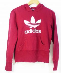 Pull-Over-Couleur Rouge-Marque ADIDAS-Qualité Coton-Pour Femme-Taille 36,37,38-Style Capuche-Ref:1060106
