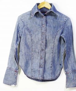 Chemise En Jean-Couleur Bleue-Marque MISS SWITSS-Qualité Coton-Pour Femme-Taille S-Style Sortie-Ref:1060246