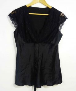 Débardeur -Couleur Noire-Marque AUTRES-Qualité Satin-Pour Femme-Taille 36,37,38,39,40-Style Été-Ref:1060499