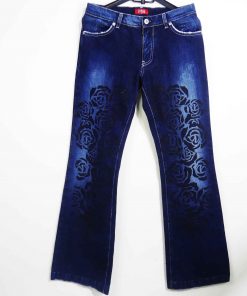 Pantalon En Jean-Couleur Bleue-Marque FIORUCCI-Qualité 100%Coton-Pour Femme-Taille 37,38-Style Vintage-Ref:1060503