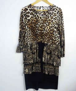 Robe-Couleur Noire et Tigre-Marque AUTRES-Qualité Polyester-Pour Femme-Taille 38,39,40,41,42,43,44-Style Soirée-Ref:1060595