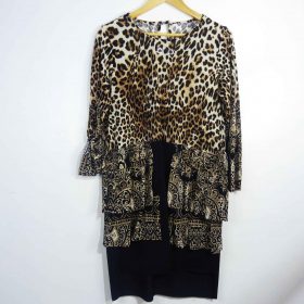 Robe-Couleur Noire et Tigre-Marque AUTRES-Qualité Polyester-Pour Femme-Taille 38,39,40,41,42,43,44-Style Soirée-Ref:1060595