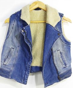 Gilet En Jean-Couleur Bleue-Marque TOPSHOP-Qualité Coton-Pour Femme-Taille 36-Style Tendance-Ref:1060627