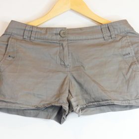 Mini-Short-Couleur Taupe-Marque MANGO BASICS-Qualité 100%Coton-Pour Femme-Taille 36-Style Été-Ref:1060753