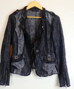 Veste En Jean-Couleur Grise Sombre-Marque JUJU & CHRISTINE-Qualité 100%Coton-Pour Femme-Taille M,L-Style Moderne-Ref:1060757