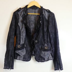 Veste En Jean-Couleur Grise Sombre-Marque JUJU & CHRISTINE-Qualité 100%Coton-Pour Femme-Taille M,L-Style Moderne-Ref:1060757