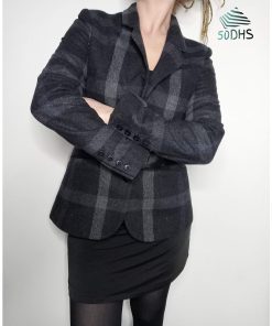 Veste-Couleur Grise Noire-Marque MANGO-Qualité Laine-Pour Femme-Taille S, M-Style Hiver-Ref:Y0029