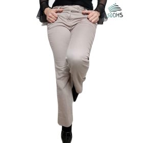Pantalon-Couleur Belge-Marque SPG-Qualité Coton-Pour Femme-Taille M, L-Style Travail-Ref:Y0049