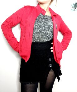 Veste-Survette-Couleur Rouge-Marque JOELLE-Qualité Polyester-Pour Femme-Taille S, M-Style Sport-Ref:Y0065