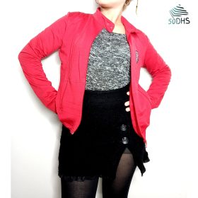 Veste-Survette-Couleur Rouge-Marque JOELLE-Qualité Polyester-Pour Femme-Taille S, M-Style Sport-Ref:Y0065