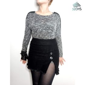 Ensemble-Couleur Grise Noire-Marque AUTRES-Qualité Laine-Pour Femme-Taille S, M-Style Tendance-Ref:Y0077