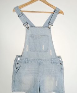 Salopette-Short En Jean-Couleur Bleue-Marque JENNYFER-Qualité Coton-Pour Femme-Taille S-Style Tendance-Ref:Y0181