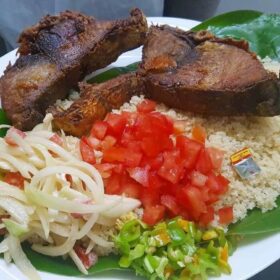 Garba (Attiéké) au Poisson