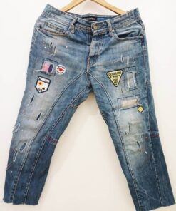 Pantalon En Jean-Couleur Bleue-Marque DSQUARED DENIM-Qualité 100%Coton-Pour Homme-Taille M-Style Vintage-Ref:2460003