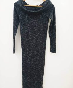 Robe-Couleur Noire-Marque STRADIVARIUS-Qualité 100%Coton-Pour Femme-Taille S,M-Style Hiver-Ref:2460035